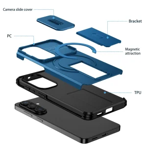 Калъф Magnetic Metal Kickstand Camera Slider за Samsung Galaxy S26 / S26 Pro, син 4