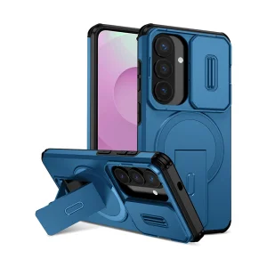 Калъф Magnetic Metal Kickstand Camera Slider за Samsung Galaxy S26 / S26 Pro, син