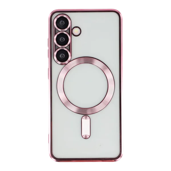 Luxury MagSF Silicone Case for Samsung Galaxy S26, Pink 3