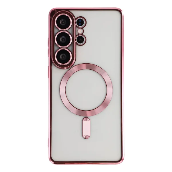 Luxury MagSF Silicone Case for Samsung Galaxy S26 Ultra, Pink 3