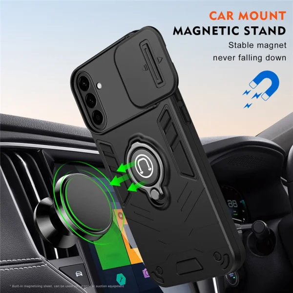 Shockproof Case CamShield Kickstand for Samsung Galaxy A57 5G, Black 4