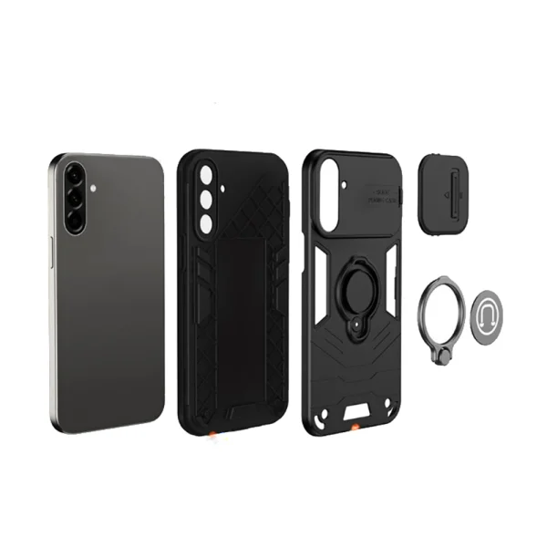 Shockproof Case CamShield Kickstand for Samsung Galaxy A57 5G, Black 3