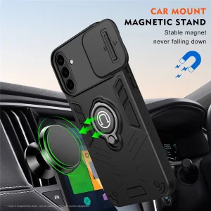 Shockproof Case CamShield Kickstand for Samsung Galaxy A57 5G, Black 4
