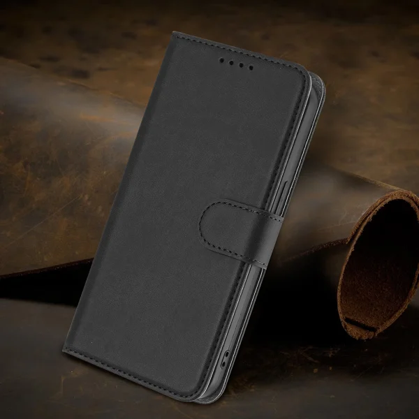 Калъф Тефтер Solid Color Cover with Wallet за Honor Magic8 Lite 5G / X9d 5G / X70 5G, Черен 3