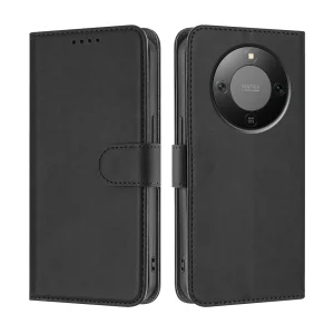 Калъф Тефтер Solid Color Cover with Wallet за Honor Magic8 Lite 5G / X9d 5G / X70 5G, Черен