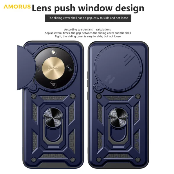 Удароустойчив калъф AMORUS CamShield Series за Honor Magic8 Lite 5G / X9d 5G / X70 5G, Син 3