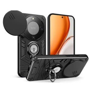 Удароустойчив калъф Camshield Kickstand за Honor X70 5G / X9d 5G / Magic8 Lite 5G, Черен