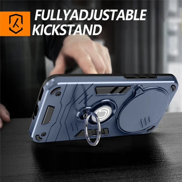 Удароустойчив калъф Camshield Kickstand за Honor X70 5G / X9d 5G / Magic8 Lite 5G, Син 4