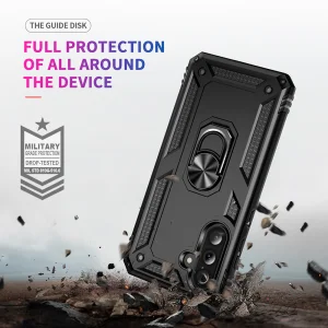 Shockproof back cover Ring Holder Kickstand for Samsung Galaxy A37 5G, Black 4