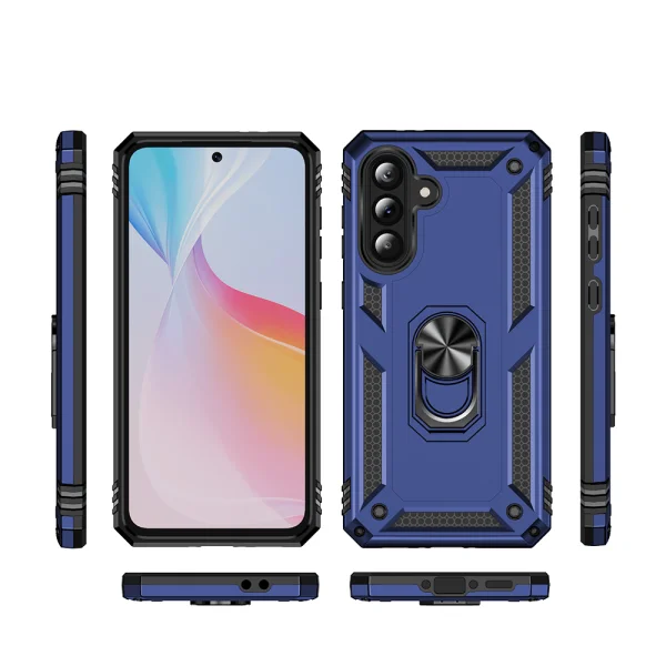 Удароустойчив гръб Ring Holder Kickstand за Samsung Galaxy A37 5G, Син 2