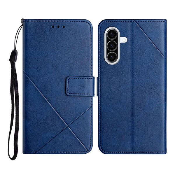 Калъф Тефтер Line Pattern Wallet за Samsung Galaxy A37 5G, Син 1