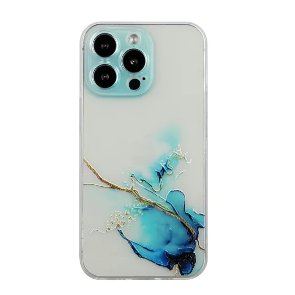 Marble Silicone Case for iPhone 13 Pro Max, Blue Marble 1