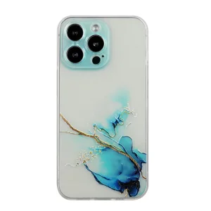 Силиконов калъф Marble за iPhone 13 Pro Max, Син Мрамор