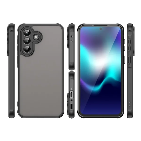 Удароустойчив калъф PC+TPU Shockproof за Samsung Galaxy A37 5G, Черен 4