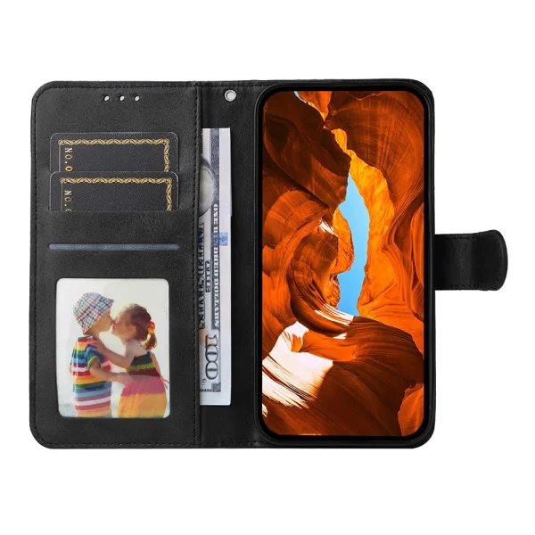 Калъф тефтер Leather Folio за Motorola Edge 50 Fusion 5G / G96 5G, Черен 2