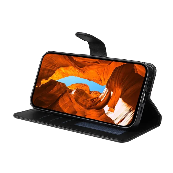 Калъф тефтер Leather Folio за Motorola Edge 50 Fusion 5G / G96 5G, Черен 3