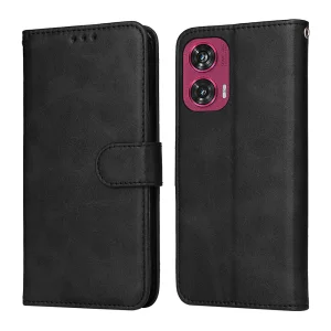 Калъф тефтер Leather Folio за Motorola Edge 50 Fusion 5G / G96 5G, Черен