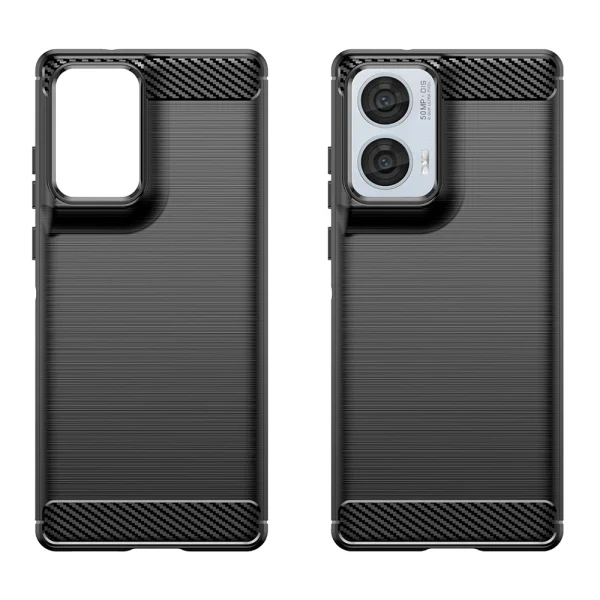 Силиконов Калъф Techsuit Carbon Fibre Brushed за Motorola Edge 50 Fusion 5G / Moto G85 5G / S50 Neo 5G, Черен 2