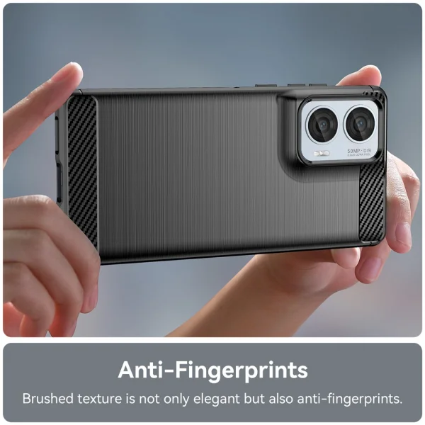 Силиконов Калъф Techsuit Carbon Fibre Brushed за Motorola Edge 50 Fusion 5G / Moto G85 5G / S50 Neo 5G, Черен 4