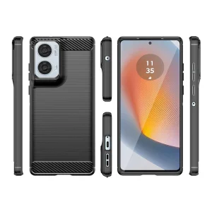 Силиконов Калъф Techsuit Carbon Fibre Brushed за Motorola Edge 50 Fusion 5G / Moto G85 5G / S50 Neo 5G, Черен 3