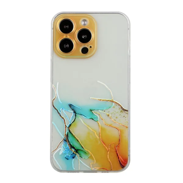 Marble Silicone Case for iPhone 13 Pro Max, Yellow Marble 1