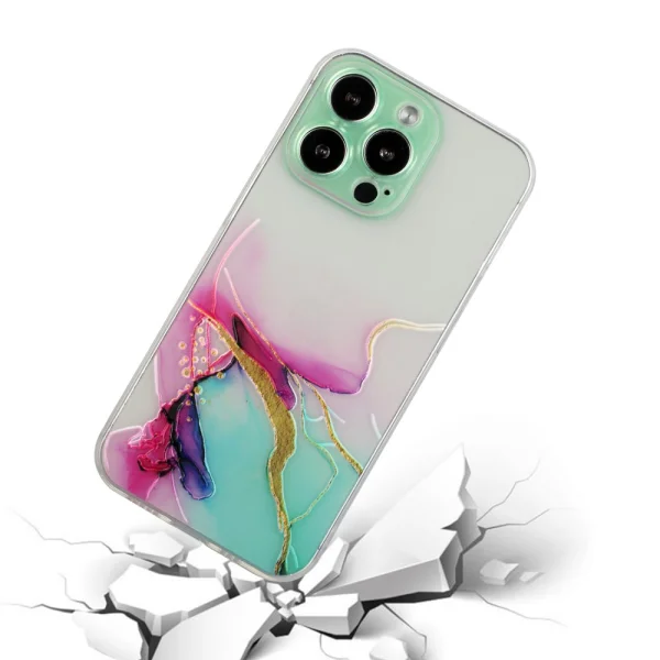 Silicone case Marble for iPhone 13 Pro Max, Green Marble 2