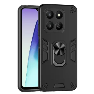 Удароустойчив гръб Ring Holder Kickstand за Honor 400 Smart 5G / X7d 4G, Черен