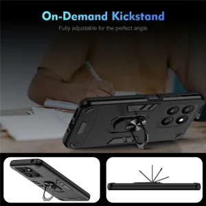 Удароустойчив гръб Ring Holder Kickstand за Honor 400 Smart 5G / X7d 4G, Черен 4