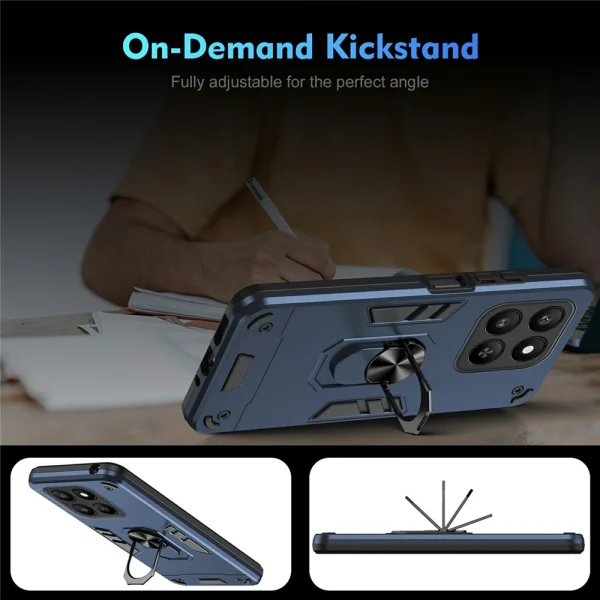 Shockproof Case Ring Holder Kickstand for Honor 400 Smart 5G / X7d 4G, Blue 4