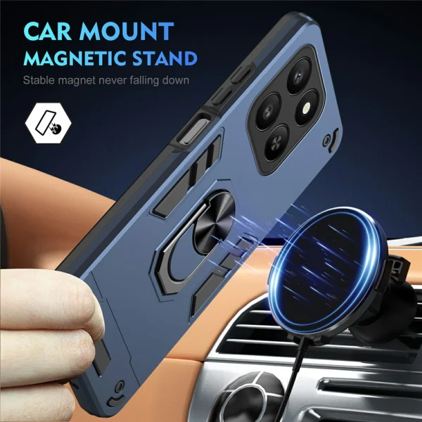 Shockproof Case Ring Holder Kickstand for Honor 400 Smart 5G / X7d 4G, Blue 2