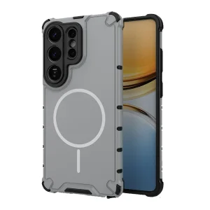 Силиконов калъф Corrugated Texture MagSF за Samsung Galaxy S26 Ultra, Сив