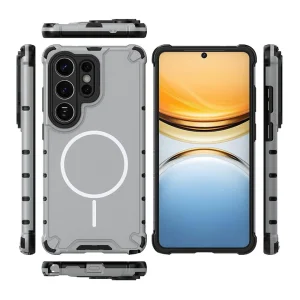 Corrugated Texture MagSF Silicone Case for Samsung Galaxy S26 Ultra, Gray 3
