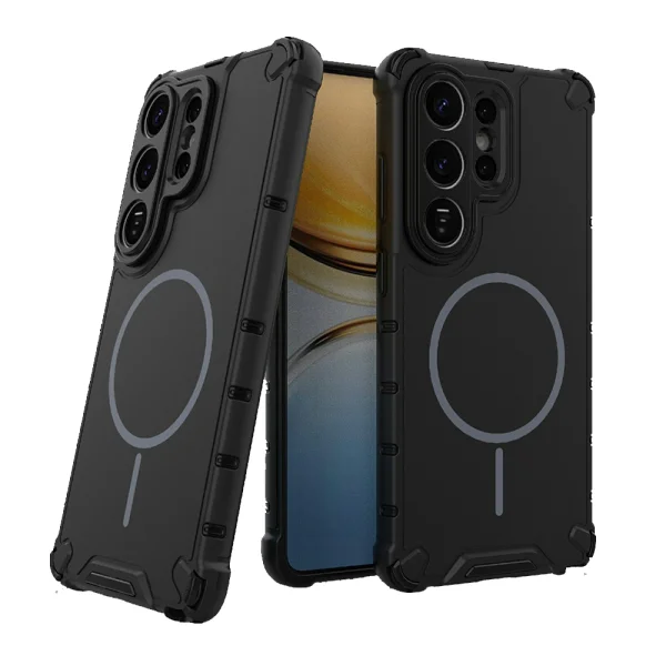 Silicone Case Corrugated Texture MagSF for Samsung Galaxy S26 Ultra, Black 2