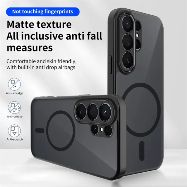 Shockproof case Matte PC + TPU Anti-Drop for Samsung Galaxy S26 Ultra, Black 2