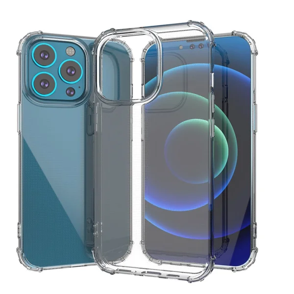 Drop-resistant Silicone Case for iPhone 13 Pro, Transparent 2
