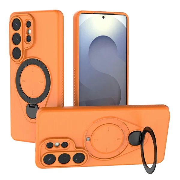 Drop-proof TPU Kickstand Shockproof Case for Samsung Galaxy S26 Ultra, Orange 1