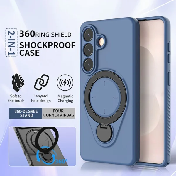 Shockproof Case Drop-proof TPU Kickstand for Samsung Galaxy S26, Blue 2