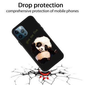Cute Panda Silicone Case for iPhone 13 Pro, Matte Black 3
