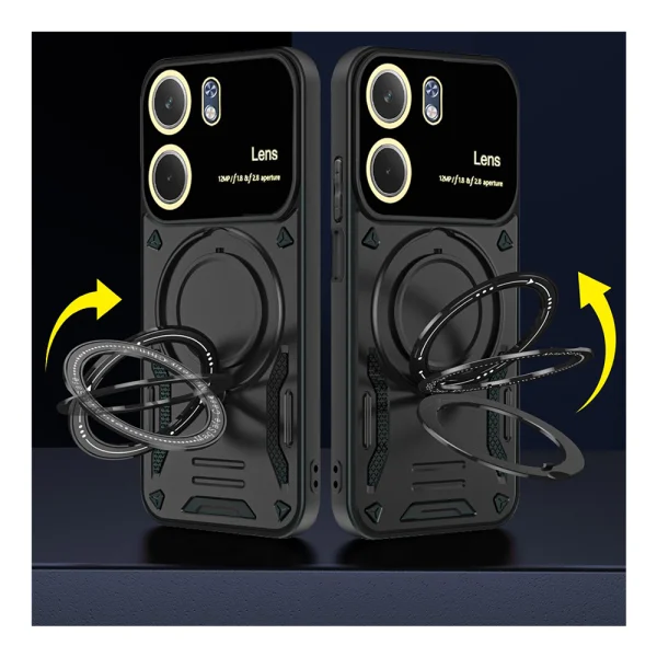 Удароустойчив калъф Rotating Magnetic Kickstand за Oppo A5x 4G / 5G, Черен 3