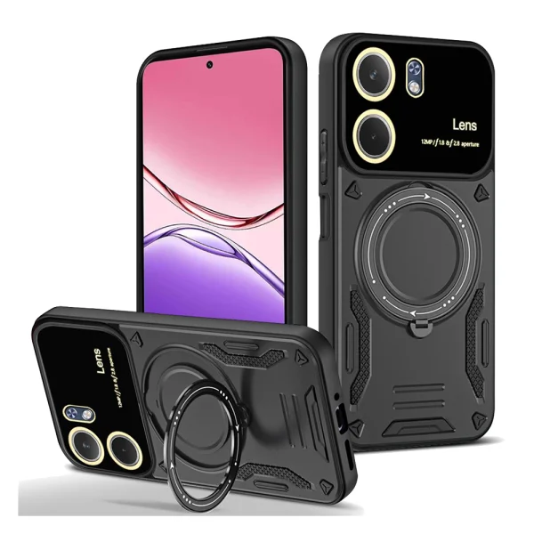 Удароустойчив калъф Rotating Magnetic Kickstand за Oppo A5x 4G / 5G, Черен 1