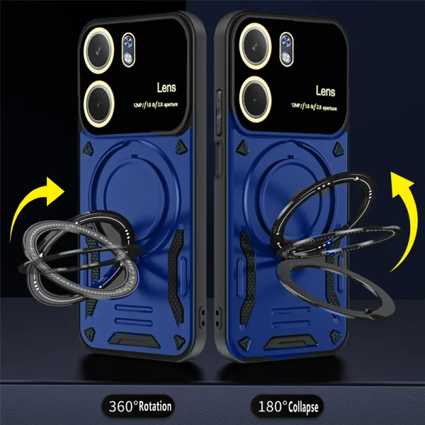 Shockproof case Rotating Magnetic Kickstand for Oppo A5x 4G / 5G, Blue 4