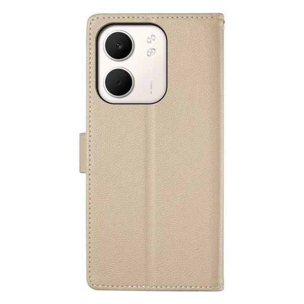 Калъф Тефтер Litchi Texture за Oppo A5x 5G / 4G, Бежов 5