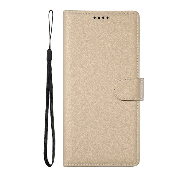 Калъф Тефтер Litchi Texture за Oppo A5x 5G / 4G, Бежов 4