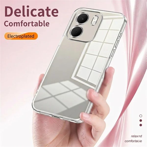 Силиконов калъф Electroplating Frame Soft TPU за Oppo A5x 5G, прозрачен 3