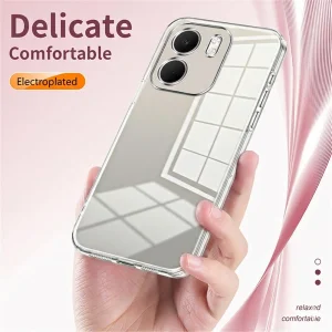 Силиконов калъф Electroplating Frame Soft TPU за Oppo A5x 5G, прозрачен 3