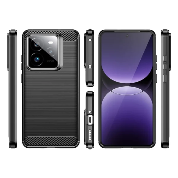 Силиконов Калъф Techsuit Carbon Fibre Brushed за Realme GT 7 Pro 5G / GT7 Pro Racing 5G, Черен 3