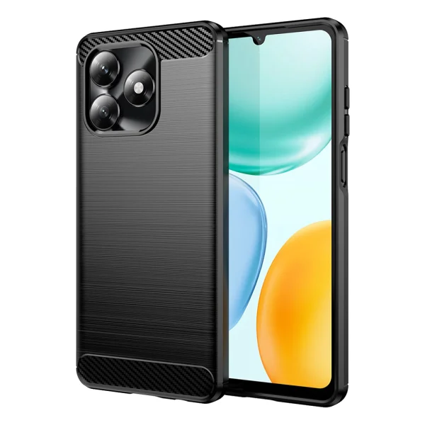 Силиконов Калъф Techsuit Carbon Fibre Brushed за Honor X5c 4G / X5c Plus 4G, Черен 1