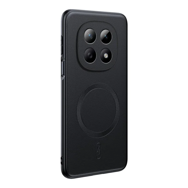 Case Magnetic Case Leather Coated for Xiaomi Redmi Note 15 4G, Black 1