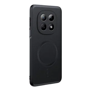 Калъф Magnetic Case Leather Coated за Xiaomi Redmi Note 15 4G, Черен