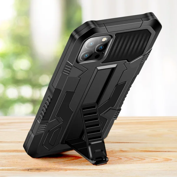 Shockproof Case Warrior Kickstand for iPhone 13 Pro, Black 3